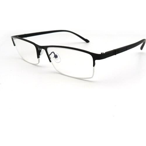 Semi Rim Metal Glasses Frame Women Men Business Optical Spectacles Frames TR90 Legs Rectangle Customize Myopia Reading Glasses