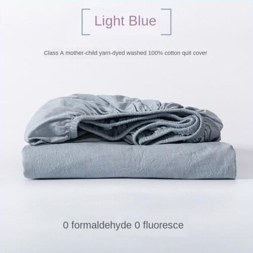 Class a washed cotton fitted sheet single piece pure cotton pure color bedspread non slip fixed cotton baby cot cover custo