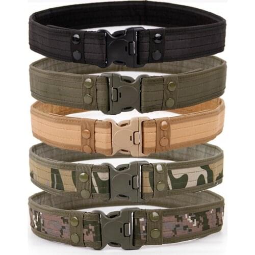 2021 New Army Style Combat Belts Quick Release Tactical Belt Fashion Men Canvas Waistband Outdoor Hunting Camouflage Waist Strap