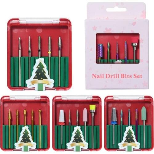 Christmas High Quality Steel Polishing Head Drill Accessories Set Bits Quartz Ceramics Nail Art Manicure Grinding Tool