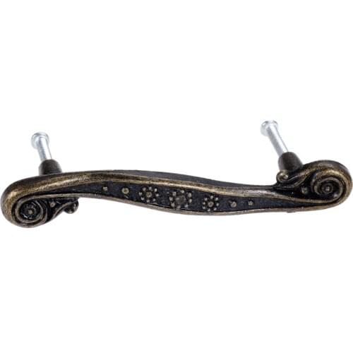 Retro Handle w/screw Alloy Pull 110mm Knob Flower Pattern Kitchen Drawer Cabinet Door Vintage Antique Bronze Old Fashion Bath