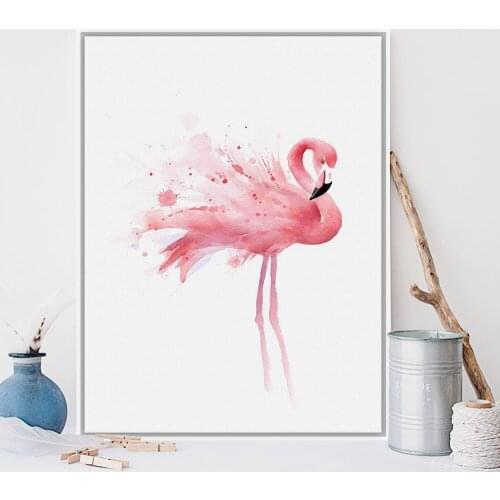 Modern 1 Set Flamingos animal series combination Waterproof Canvas Painting Art Decoration For Room Bedroom Unframed