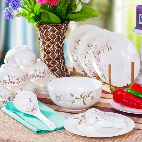 Special offer cutlery dishes set Korean Bone China Jingdezhen ceramics 28 head tableware housewarming gift