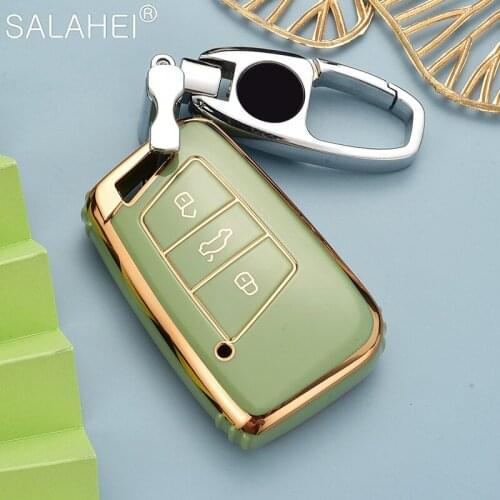 TPU Car Key Cases Cover Shell Fob For Volkswagen VW Magotan Passat B8 Golf For Skoda Kodiaq Superb A7 Accessories Keychain
