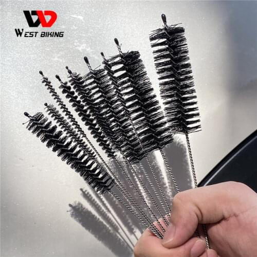 WEST BIKING 10-Piece Bicycle Detail Brush Set Dirt Remove nylon Brushes Motorcycle Tubing Bike Chain Mechanical Cleaning tools