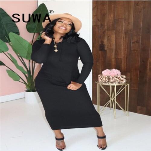 Hot Recommend Style Solid Color Women Hoodies Sweatshirt Evening Party Midi Sheath Dresses Streetwear