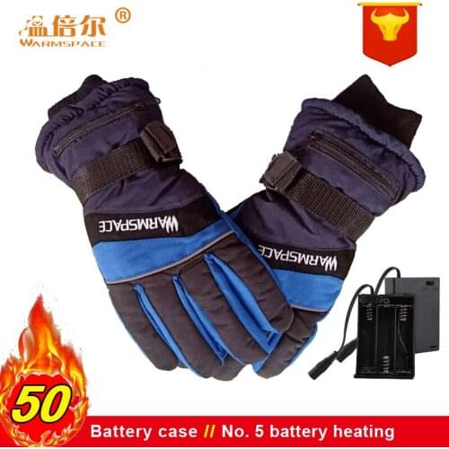 USB Winter Gloves Battery case Warmer Electric Thermal Gloves heated Battery Powered Outdoor For Motorcycle Bicycle Ski Gloves