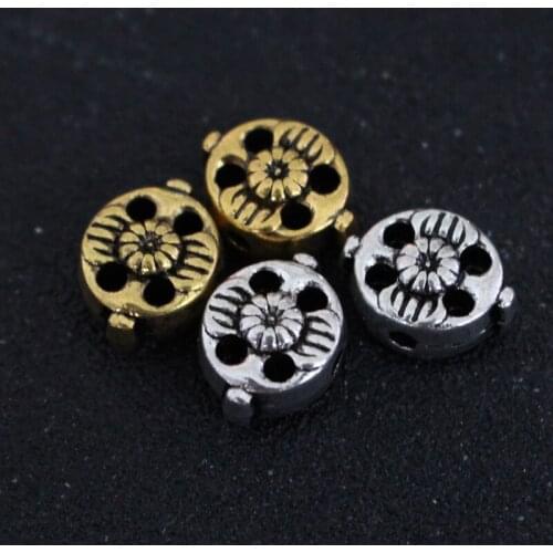 10pcs/lot Tibetan Buddhism Decoration Accessories 12mm Gold/Silver Alloy Round Beads Spacer Handmade Charm DIY Jewelry Making