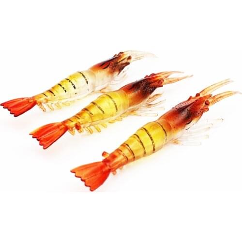 10pcs Shrimp Soft Lure 10cm 3.5g Fishing Baits Artificial Silicone Bait Set Swivels Anzois Pesca Sabiki Rigs Lure Tackle #84