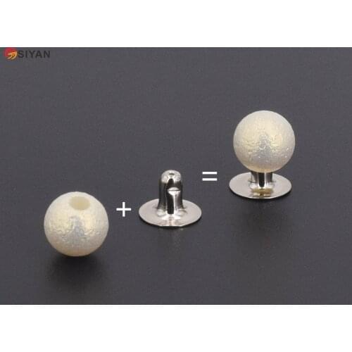 100pcs 8mm Hand-press DIY Pearl Rivets Craft Cap Pearl Knitting Hat Uppers Clothes Bridal veil Decoration Garment Beads