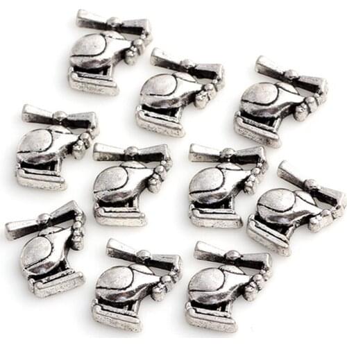 20pcs/lot Alloy Floating Helicopter Locket Charms Pendant For Glass Memory Locket Necklaces