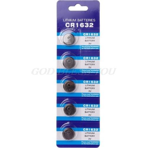 5PCS Button Battery CR1632 Lithium Coin Cell Batteries 3V LM1632 BR1632 ECR1632 CR 1632 Electronic Watch Toy Remote