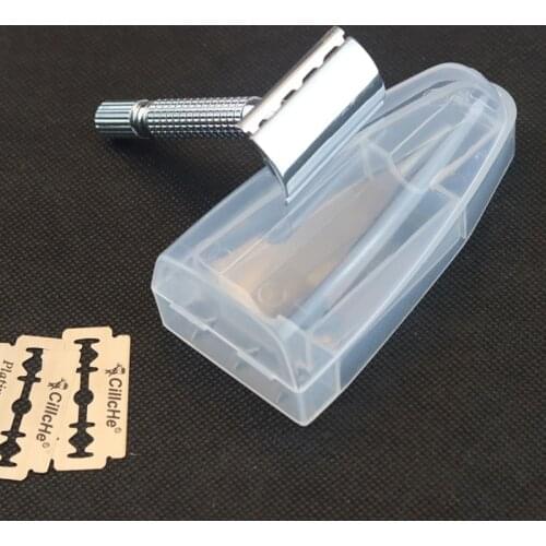 Safety Stainless Steel Classic Razor Handle Straight Razor Holder Mens Shaving Face Razor Blades Shaving With 5 Blade Barber