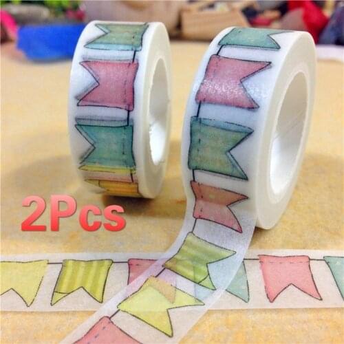Colour Flag Tape DIY Decoration Scrapbooking Planner Masking Tape Adhesive Tape Kawaii Stationery