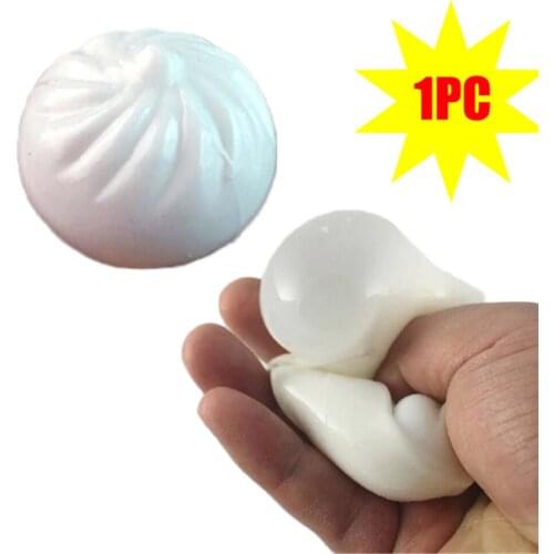 Decompression Toy Cartoon Cute Spun Slow Rising Extrusion Stress Rubber Stress Reliever Funny White Bun Toy 25ml For kids