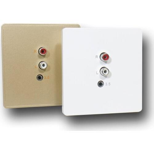 Home audio 411238 standard 86x86mm Stereo AUX IN and 3.5 Jack mini Wall input panel with phoenix connector