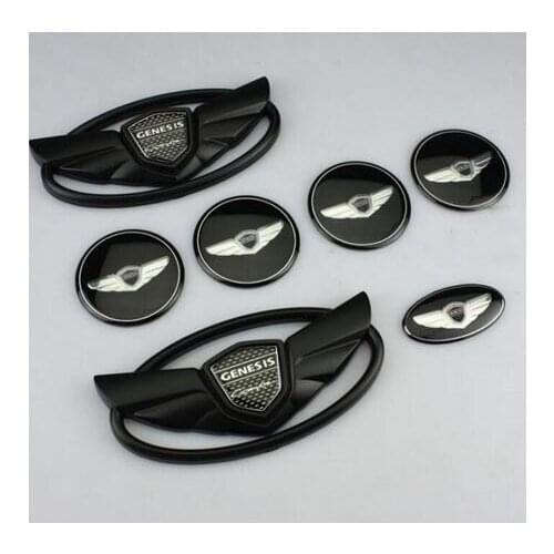 7PCS/set 3D Badge Emblems Front +Rear +Steering Wheels For 2010-2015 GENESIS COUPE Car Styling new