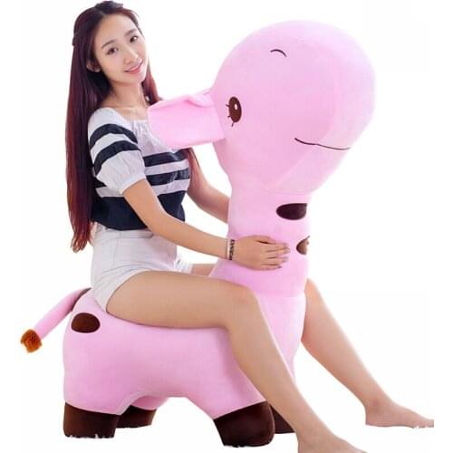 Fancytrader 49'' Giant Plush Giraffe Chair 125cm Stuffed Animals Giraffe Sofa Toy with Bracket Installed Inside 5 Colors