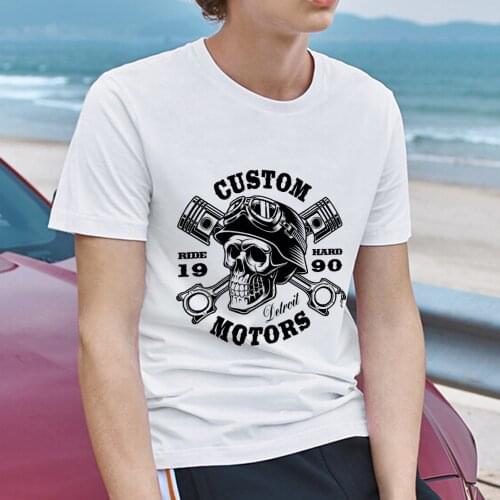 Mens T-shirt Casual Gothic Skull Pattern Short Sleeve Top Street Hip Hop Harajuku Print Round Neck Mens T-shirt Camisetas