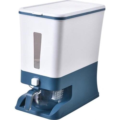 PET 12 Kg Useful Dry Food Fruit Storage Automatic Dispenser HIPS Rice Storage Container Refill Easily for Household