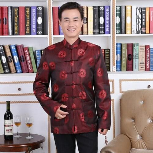 Zhongshan Suit Men Cheongsam Top Add Cotton Vintage Clothing Winter Jacket Vetement Homme Chinese Traditional Elderly Clothes