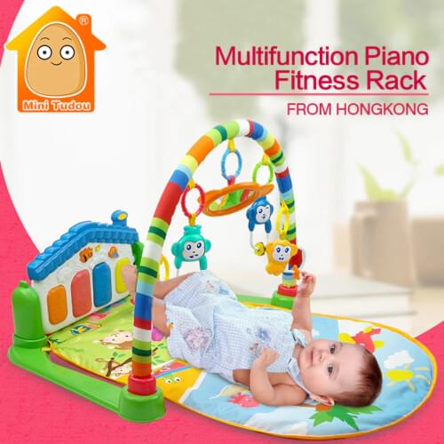 Newborn Baby Piano Mat Kids Rug Multifunction Fitness Rack With Rattle Activity Play Mat Children Educational Toys