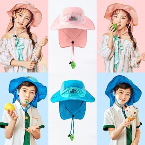 Light shading girl and boy summer breathable sunshine big brim children cap
