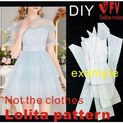 Lolita Daily Pattern Ladies Chiffon Dress Garment Cutting Structure Design Drawing LOLI-21
