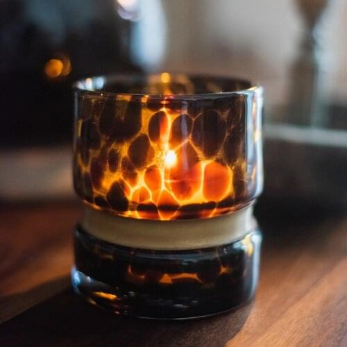 Glass Small Vase Flower Wax Cup Candlestick Hawksbill Color Decorative Ornaments Desktop Pen Container Storage