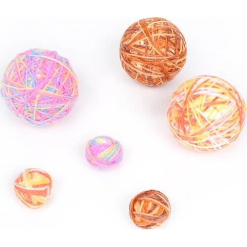 Cute Funny Cat Toy Stretch Plush Ball Wool Ball Cat Toy Ball Creative Colorful Interactive Cat Pom Pom Cat Chew Toy Dropshipping