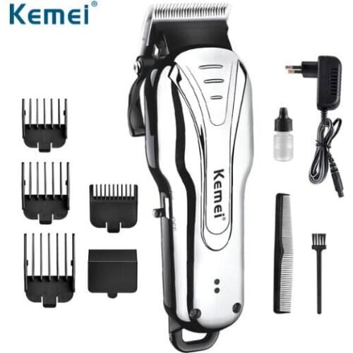 Kemei1992 Powerful Electric Rechargeable Hair Clipper Low Noise Hair Trimmer With 3/6/10/13mm Limited Comb Wired Or Wireless Use