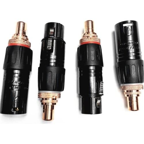 Neutrik XLR To RCA Female Socket Adapter Plated Red RCA Plug for HIFI Audio Connector -( 4 Pcs )