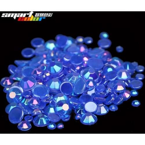 Newest Fashion Jelly Blue Color Many Sizes Acrylic Rhinestones Shoes Clothing bag Decorations DIY Nail Art Decorations big bag