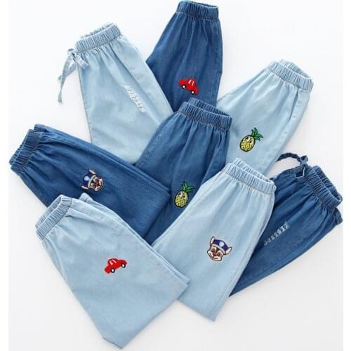 New Summer Girls Jeans Thin Kids Jeans Baby Children Boys Girls Casual Denim Pants Fashion Girls Kids Pants for Boys Girls 2-8Y