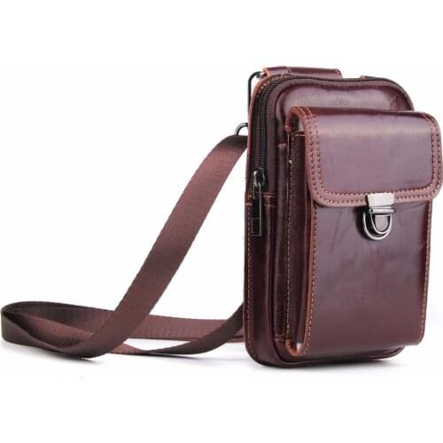 Genuine Leather Pouch Shoulder Belt Mobile Phone Case Bags For Huawei Mate 10 Porsche Design,Mate 9 Porsche Design,Mate 9 Pro