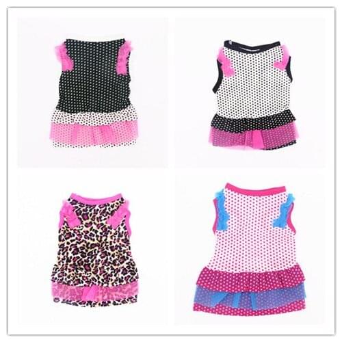 Dog Clothes Spring/Autumn Pet Dot Cheap Clothing for Small Medium Dogs Puppy Cake Skirt Fashion Leopard Chihuahua