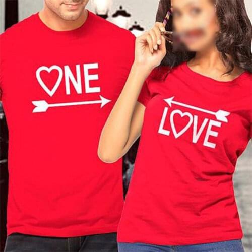 Couples Matching ONE LOVE T Shirts Summer Lovers Funny Women Casual Short Sleeve Girlfriend Boyfriend Matching Clothing