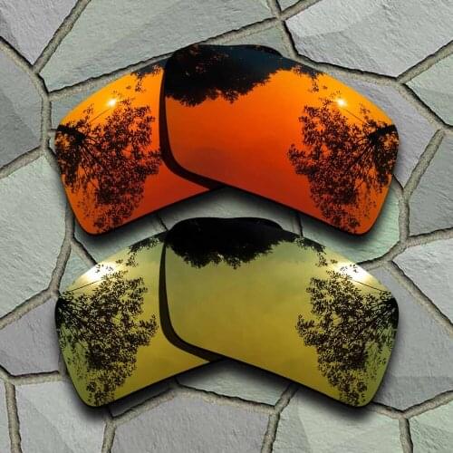 Red Orange&Yellow Golden Sunglasses Polarized Replacement Lenses for Oakley Eyepatch 2