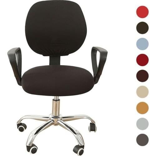 2Pcs/Set Split Office Chair Covers Spandex Elastic Armchair Cover Stretchable Universal Rotating Lift Computer Seat Case Cushion