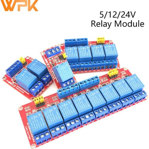 5/12/24V Relay Module 1/2/4 Road Optocoupler Isolation Support High And Low Level Trigger Development Board 1Pcs