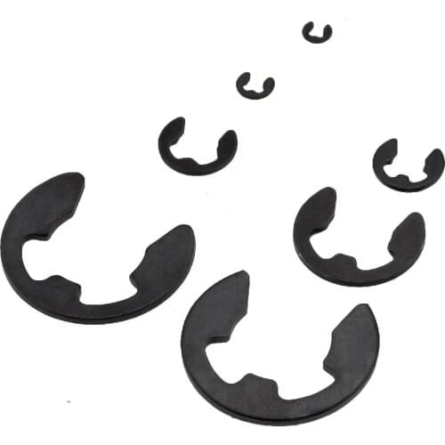 100PCS M1.2-M8 304 Stainless Steel Stainless E Clip Washer Assortment Kit Circlip Retaining Ring For Shaft Fastener M1.5 M3 M4