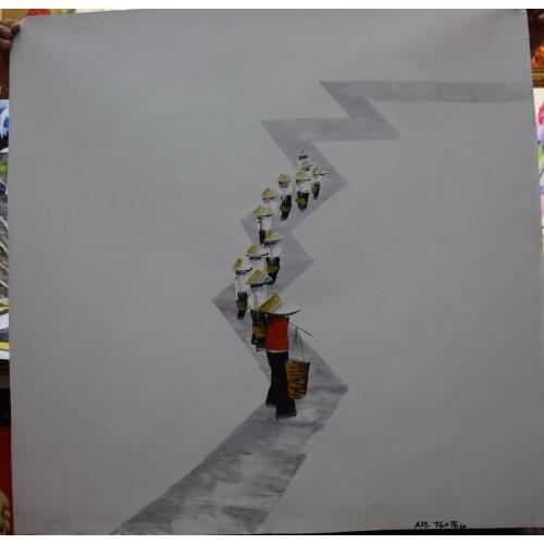 Ultra Low Price Sale 100% Hand Painted Abstract Canvas Oil Painting Vietnam View Canvas Painting Wall Art Picture For Home Decor