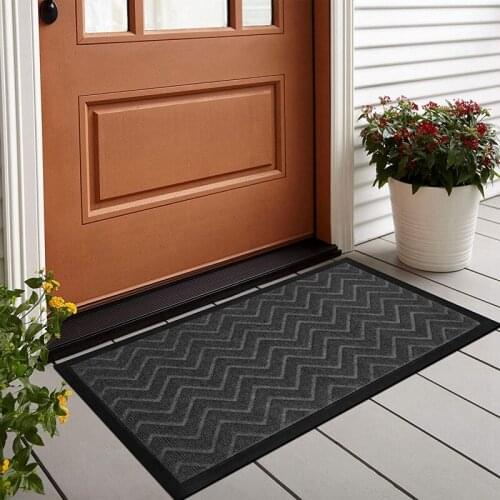 Indoor Outdoor Doormat with Latex Backing, Entryway Welcome Mats, Low-Profile Inside Front Door Mat Non Slip