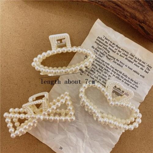 Luxury Trendy Pearls Hair Pins Hair Ornaments Shiny Pearls Acrylic Crab Hair Claws For Women Girl Accessories Headwear