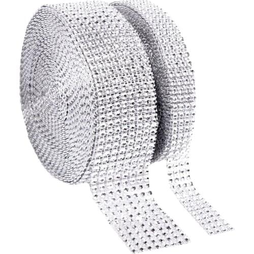 1 Roll 8 Row 10 Yard 1 Roll 4 Row 10 Yard Acrylic Rhinestone Diamond Ribbon for Wedding Cakes Birthday Decorations Baby Shower