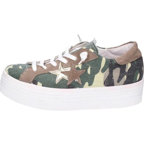 2 STAR women Sneakers green fabric