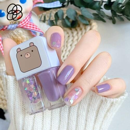 2021 Water-based Glossy Scrub Peelable Gemini gel Nail Polish Two Bottle Set Twins nude Nail Polish Combination Kawaii Nail Art