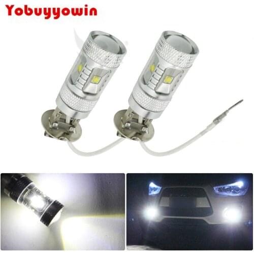30W H3 6 SDM LED White Bulb Fog Light JDM Color Replacement Plug Play Off Road,2 Pcs