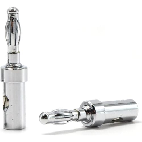 4pcs hifi audio Rhodium plating Banana plug speaker cable connector jack loudspeaker cable adapter