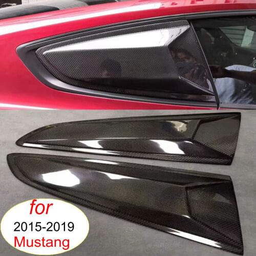 4D Car Side Window Louver Air Vent Sun Visor Window Sunshade Cover ABS Side Windshield for Ford Mustang Robot Bumper 2015-2019